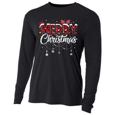 Funny Merry Christmas Lights Xmas Family Cooling Performance Long Sleeve Crew