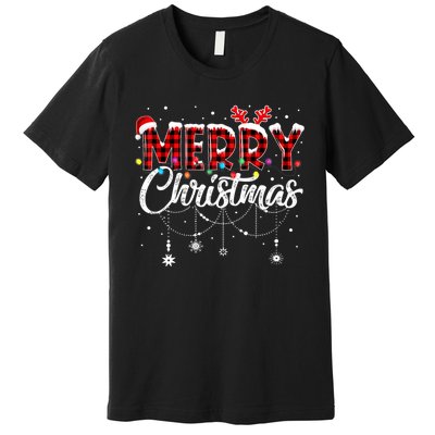 Funny Merry Christmas Lights Xmas Family Premium T-Shirt