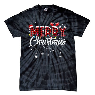 Funny Merry Christmas Lights Xmas Family Tie-Dye T-Shirt