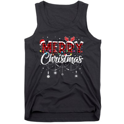 Funny Merry Christmas Lights Xmas Family Tank Top