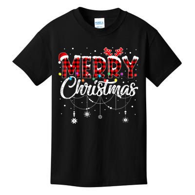 Funny Merry Christmas Lights Xmas Family Kids T-Shirt