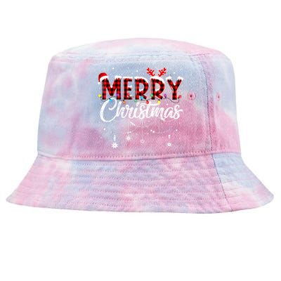 Funny Merry Christmas Lights Xmas Family Tie-Dyed Bucket Hat