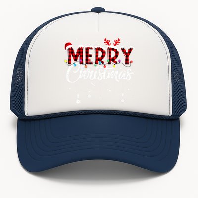 Funny Merry Christmas Lights Xmas Family Trucker Hat