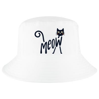 Funny Meow Cat In Black Cool Comfort Performance Bucket Hat