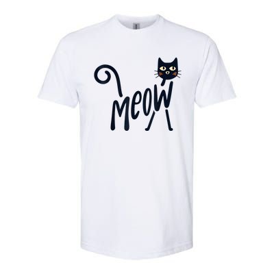 Funny Meow Cat In Black Softstyle® CVC T-Shirt