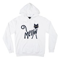 Funny Meow Cat In Black Hoodie