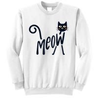 Funny Meow Cat In Black Sweatshirt