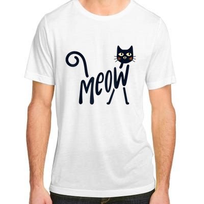 Funny Meow Cat In Black Adult ChromaSoft Performance T-Shirt