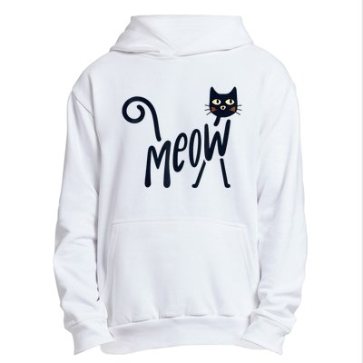 Funny Meow Cat In Black Urban Pullover Hoodie