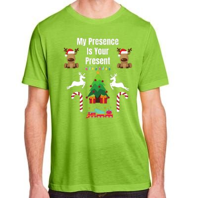 Funny Merry Christmas Sarcastic My Presence Is Your Present Funny Sarcastic Xmas Adult ChromaSoft Performance T-Shirt