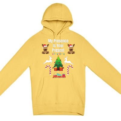 Funny Merry Christmas Sarcastic My Presence Is Your Present Funny Sarcastic Xmas Premium Pullover Hoodie