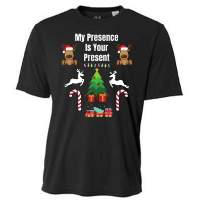 Funny Merry Christmas Sarcastic My Presence Is Your Present Funny Sarcastic Xmas Cooling Performance Crew T-Shirt