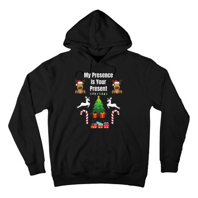 Funny Merry Christmas Sarcastic My Presence Is Your Present Funny Sarcastic Xmas Hoodie