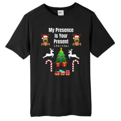 Funny Merry Christmas Sarcastic My Presence Is Your Present Funny Sarcastic Xmas Tall Fusion ChromaSoft Performance T-Shirt