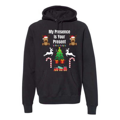 Funny Merry Christmas Sarcastic My Presence Is Your Present Funny Sarcastic Xmas Premium Hoodie