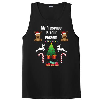 Funny Merry Christmas Sarcastic My Presence Is Your Present Funny Sarcastic Xmas PosiCharge Competitor Tank