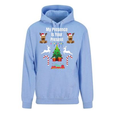 Funny Merry Christmas Sarcastic My Presence Is Your Present Funny Sarcastic Xmas Unisex Surf Hoodie