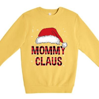 Funny Mommy Claus Red Plaid Christmas Family Pjs Matching Gift Premium Crewneck Sweatshirt