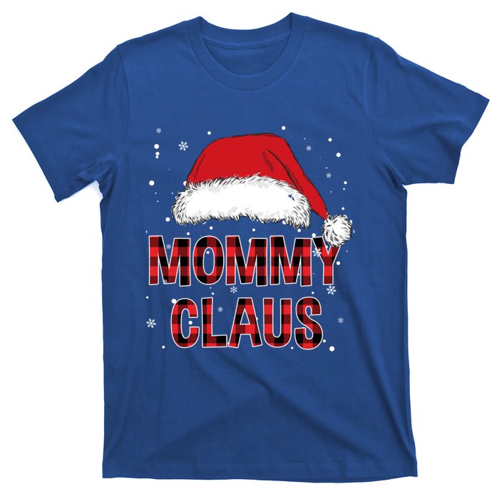 Funny Mommy Claus Red Plaid Christmas Family Pjs Matching Gift T-Shirt