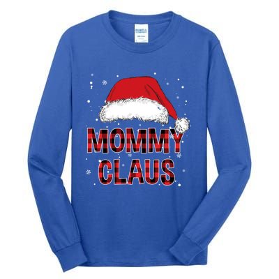 Funny Mommy Claus Red Plaid Christmas Family Pjs Matching Gift Tall Long Sleeve T-Shirt