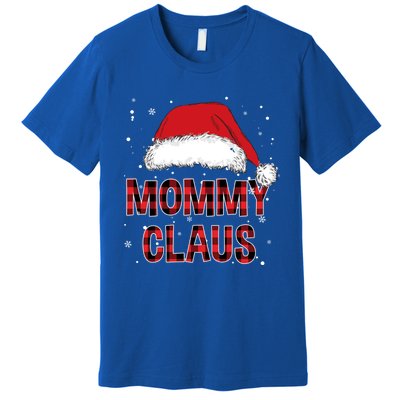 Funny Mommy Claus Red Plaid Christmas Family Pjs Matching Gift Premium T-Shirt