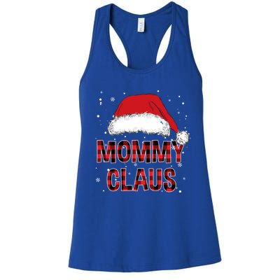 Funny Mommy Claus Red Plaid Christmas Family Pjs Matching Gift Women's Racerback Tank