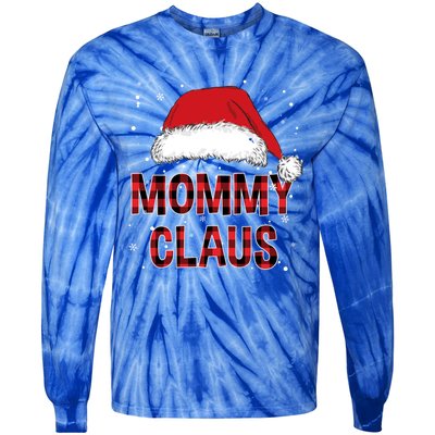 Funny Mommy Claus Red Plaid Christmas Family Pjs Matching Gift Tie-Dye Long Sleeve Shirt