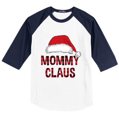 Funny Mommy Claus Red Plaid Christmas Family Pjs Matching Gift Baseball Sleeve Shirt