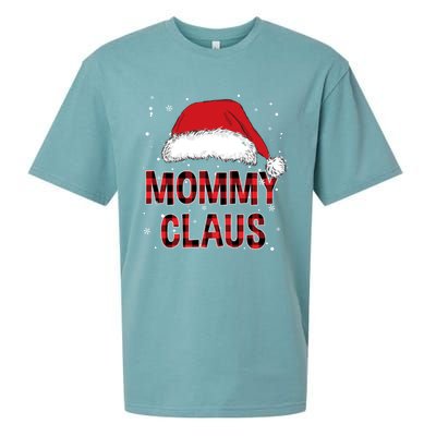 Funny Mommy Claus Red Plaid Christmas Family Pjs Matching Gift Sueded Cloud Jersey T-Shirt