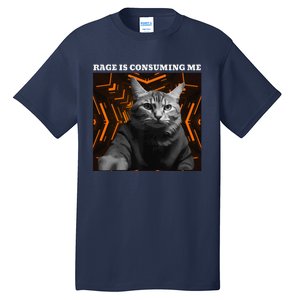 Funny Meme Cat Rage Is Consuming Me Tall T-Shirt