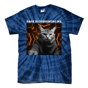 Funny Meme Cat Rage Is Consuming Me Tie-Dye T-Shirt