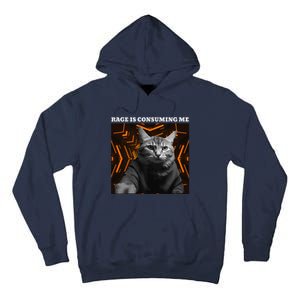 Funny Meme Cat Rage Is Consuming Me Tall Hoodie