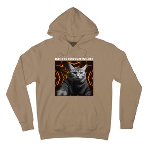 Funny Meme Cat Rage Is Consuming Me Hoodie