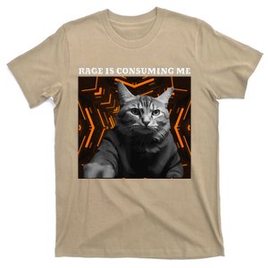 Funny Meme Cat Rage Is Consuming Me T-Shirt