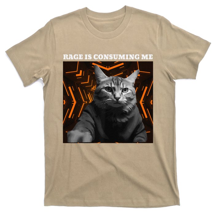 Funny Meme Cat Rage Is Consuming Me T-Shirt