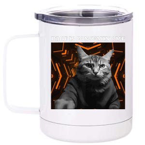 Funny Meme Cat Rage Is Consuming Me 12 oz Stainless Steel Tumbler Cup