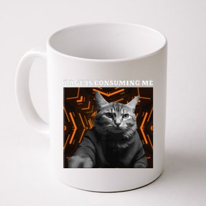 Funny Meme Cat Rage Is Consuming Me Coffee Mug