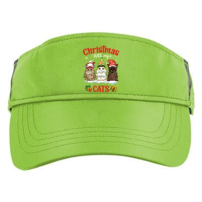 Feline Meowy Catmas Lover Christmas With My Cats Great Gift Adult Drive Performance Visor