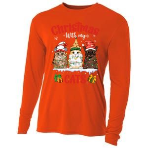 Feline Meowy Catmas Lover Christmas With My Cats Great Gift Cooling Performance Long Sleeve Crew