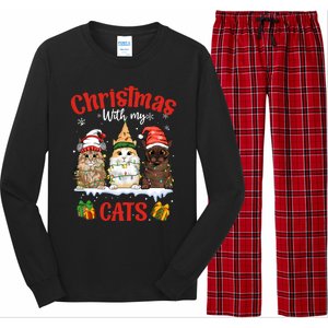 Feline Meowy Catmas Lover Christmas With My Cats Great Gift Long Sleeve Pajama Set