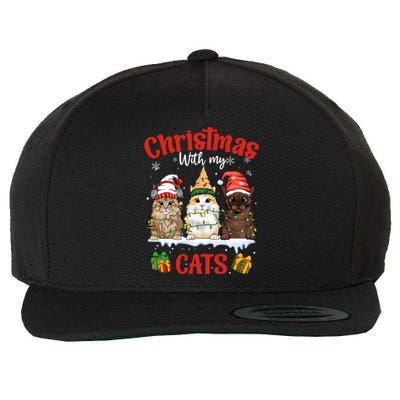 Feline Meowy Catmas Lover Christmas With My Cats Great Gift Wool Snapback Cap