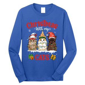 Feline Meowy Catmas Lover Christmas With My Cats Great Gift Long Sleeve Shirt