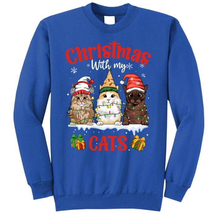 Feline Meowy Catmas Lover Christmas With My Cats Great Gift Sweatshirt