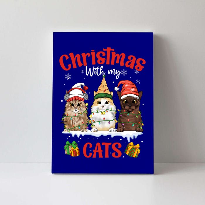 Feline Meowy Catmas Lover Christmas With My Cats Great Gift Canvas