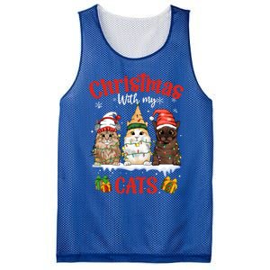 Feline Meowy Catmas Lover Christmas With My Cats Great Gift Mesh Reversible Basketball Jersey Tank