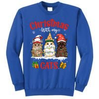 Feline Meowy Catmas Lover Christmas With My Cats Great Gift Tall Sweatshirt