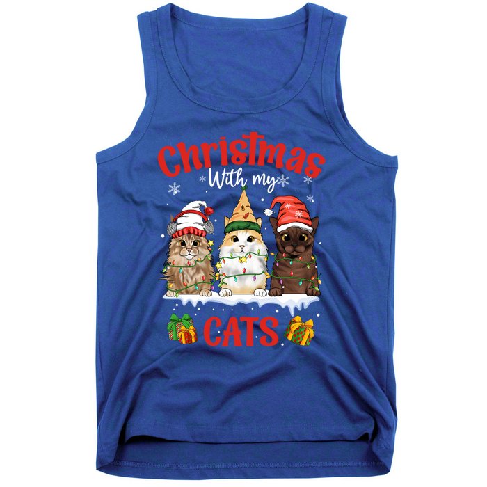 Feline Meowy Catmas Lover Christmas With My Cats Great Gift Tank Top