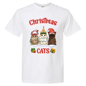 Feline Meowy Catmas Lover Christmas With My Cats Great Gift Garment-Dyed Heavyweight T-Shirt