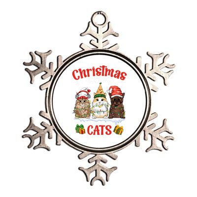 Feline Meowy Catmas Lover Christmas With My Cats Great Gift Metallic Star Ornament