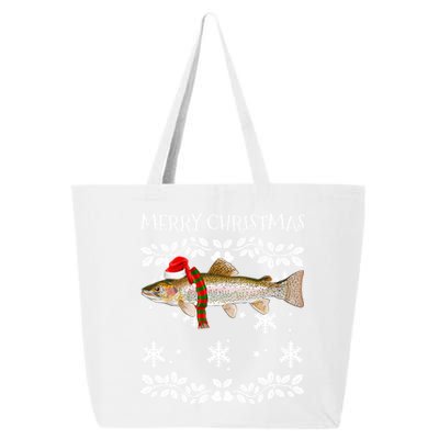 Fish Merry Christmas Ornat Rainbow Trout Ugly Xmas Cute Gift 25L Jumbo Tote